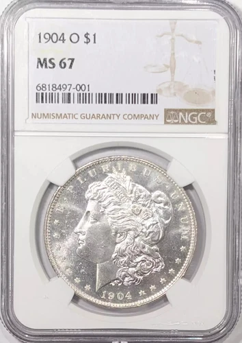 1904 O Morgan Silver Dollar NGC MS-67 - Flashy PL Obverse