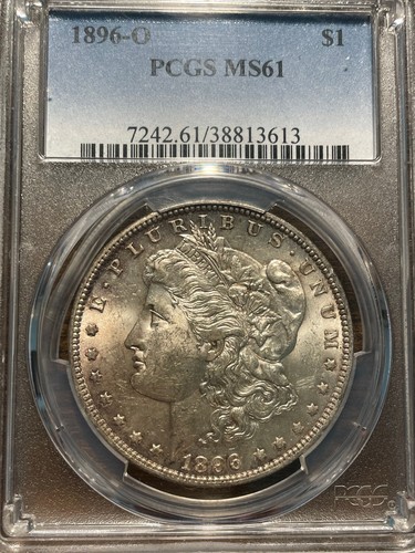 1896-O Morgan Silver Dollar PCGS MINT STATE 61 MS 61 RARE KEY DATE - Picture 2 of 4