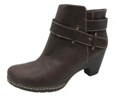 Sofft Eurosoft Thomasina Ankle Boots Sz 8.5 Faux Leather Brown Booties Shoes