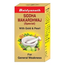 Baidyanath Siddha Makardhwaj Special  with gold & pearl for gen weekness- 10 Tab