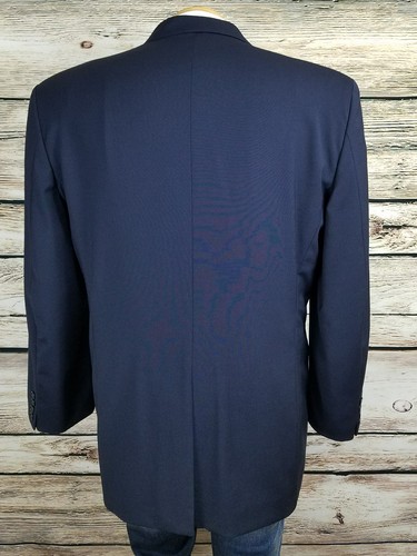 Blazer Moschino Para Hombre Lana Azul Tres Botones EE. UU. Talla 42R Italiano Talla 52 - Imagen 7 de 12