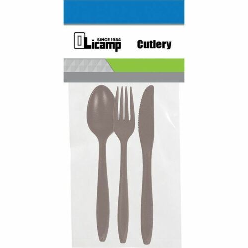 Cuchillo-tenedor-cuchara Olicamp utensilio sin BPA - Cubiertos de camping ultraligeros paquete de 3