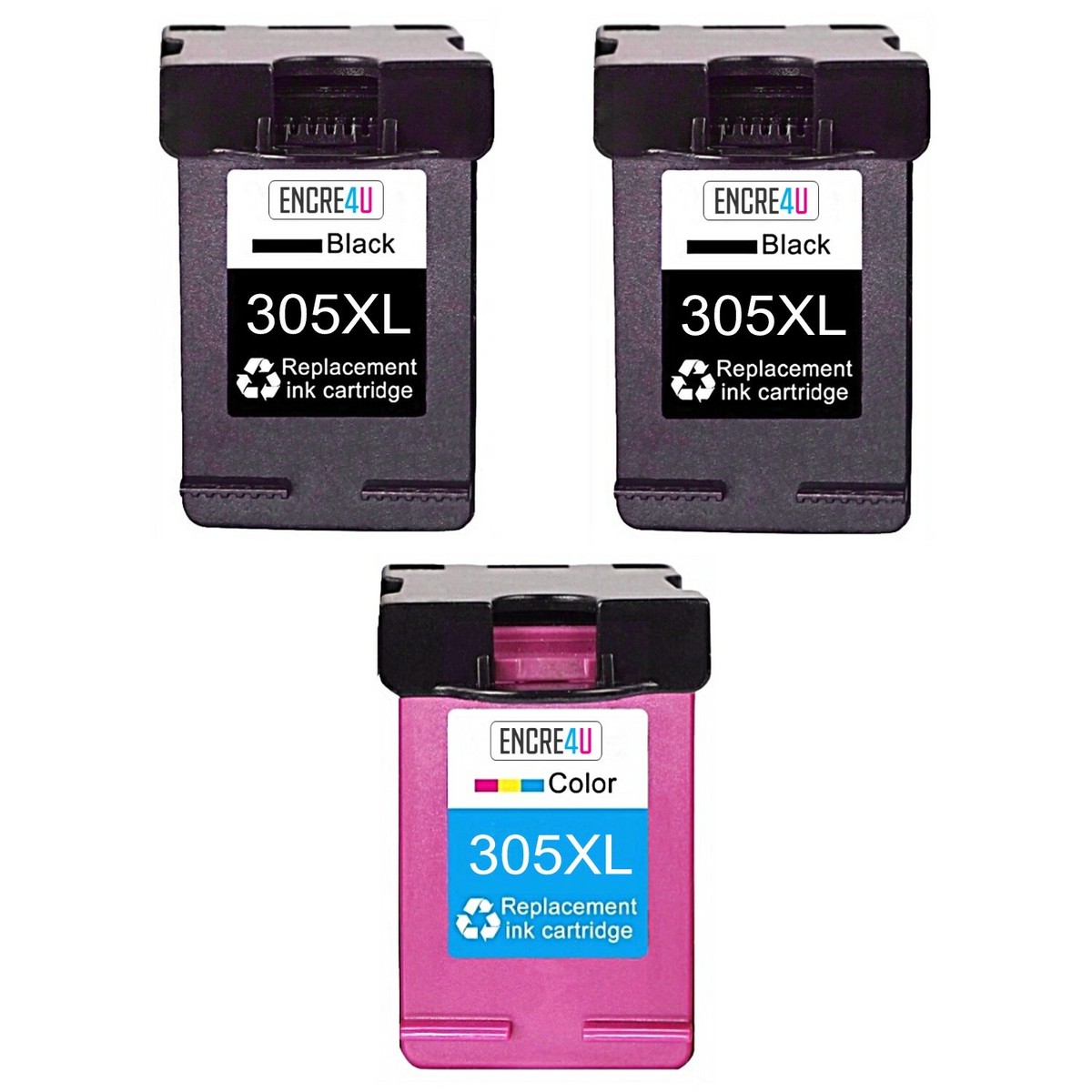 Cartouches D'encre Compatibles HP 302 XL - Marque ENCRE4U - Pack Multicolore - Garantie 2 Ans