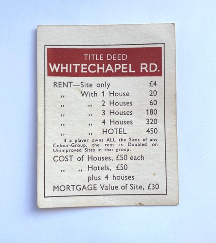 Single Replacement Vintage Monopoly Squared Corner Property Cards - Picture 5 of 52