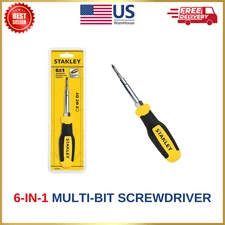 6-in-1 Multi-Bit Screwdriver Nut Driver Bits in Handle Comfort Grip