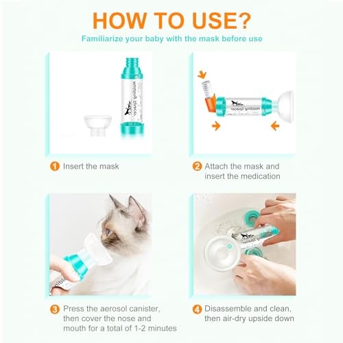 Cat Inhaler Spacer, Aerosol Chamber for Cats and Kittens with Breathing ...