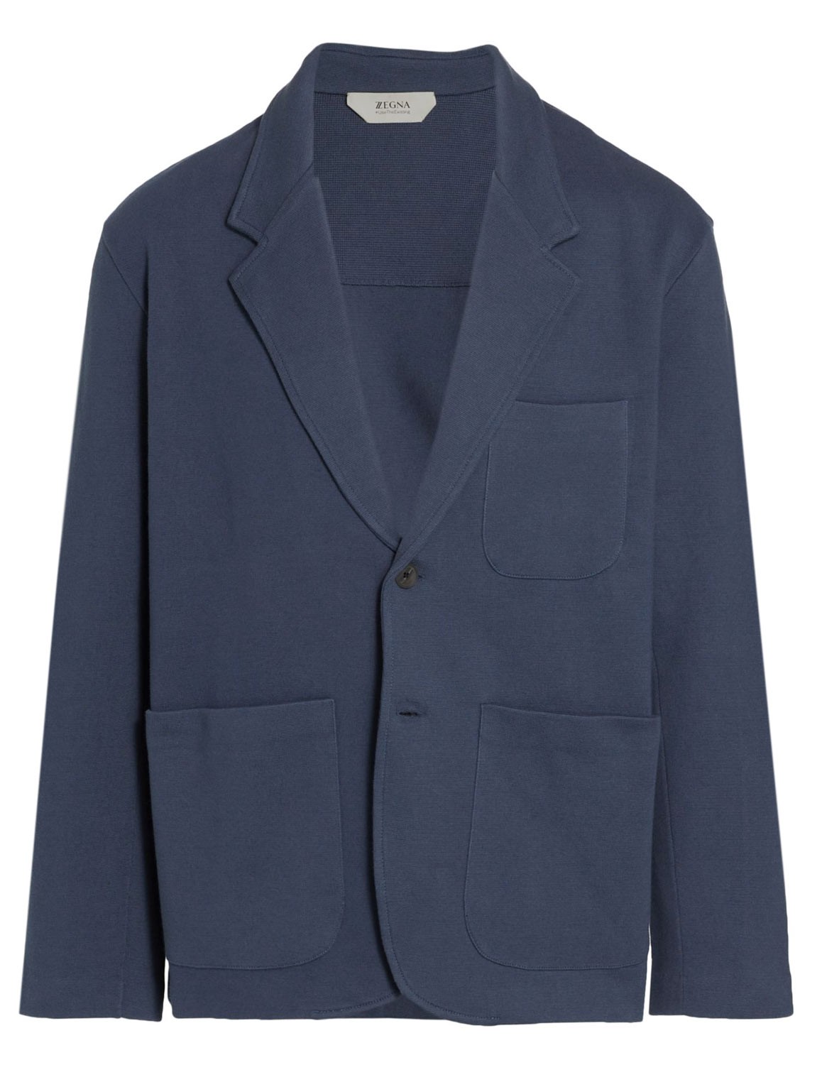 Мужской хлопковый блейзер Milano Stitch от Z Zegna среднего синего цвета - 795 новозеландских долларов