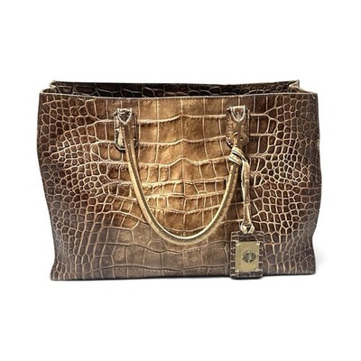 Roberto Cavalli Vintage Tasche Leder Krokodil Luxus 90er Made In Italy