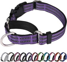 Martingale Dog Collar, Adjustable Nylon Reflective Collar with Buckle No Pull Do