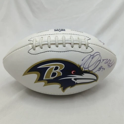 Autographed/Signed Baltimore Ravens Logo Football Conference Player 71, 72