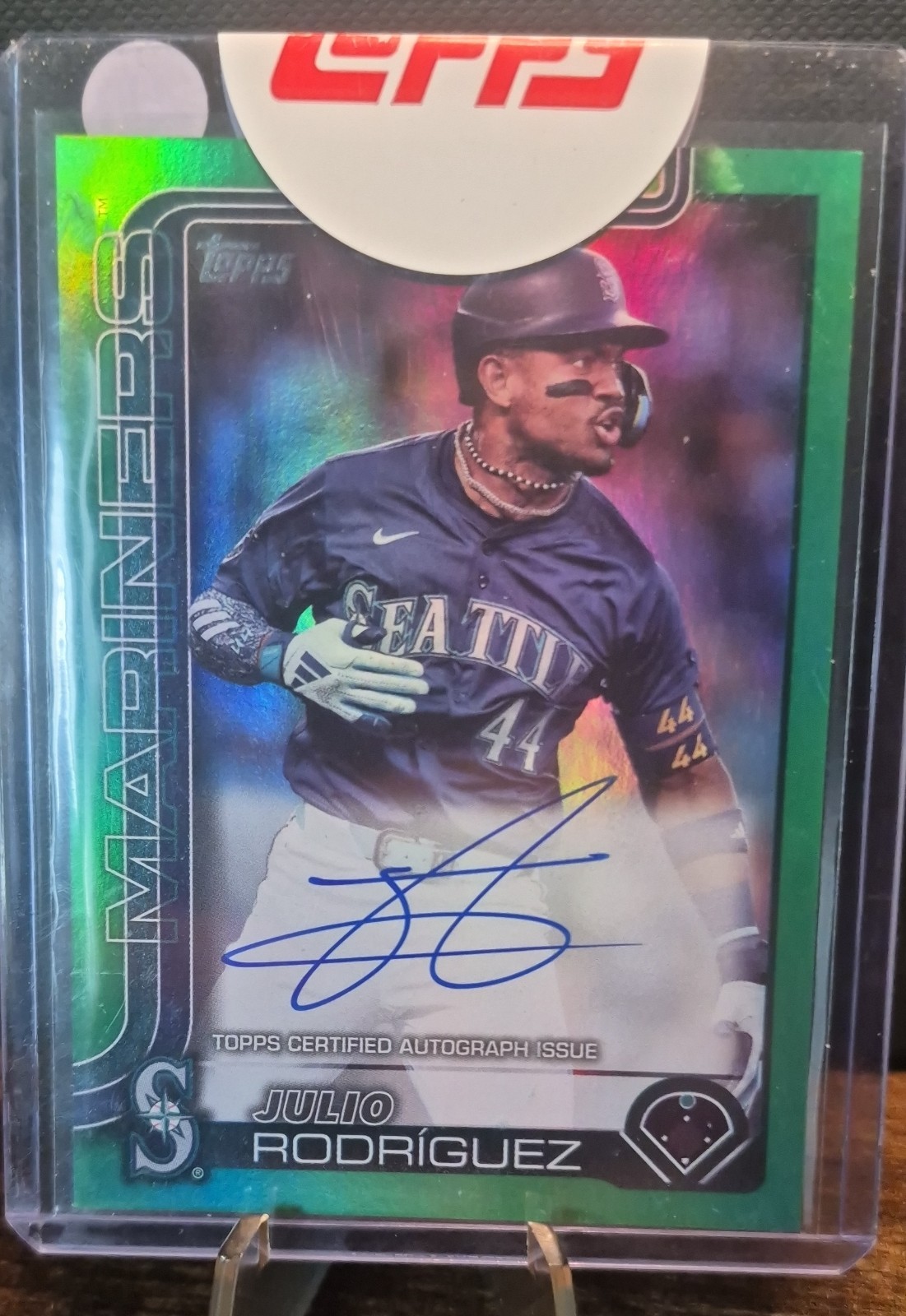 2025 Topps Series 1 - Flagship Real One Auto Julio Rodriguez Green Foil /99 (AU)