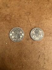 1947 Half Crown, 1950 Two Shilling, George VI - Both in Excellent Condition