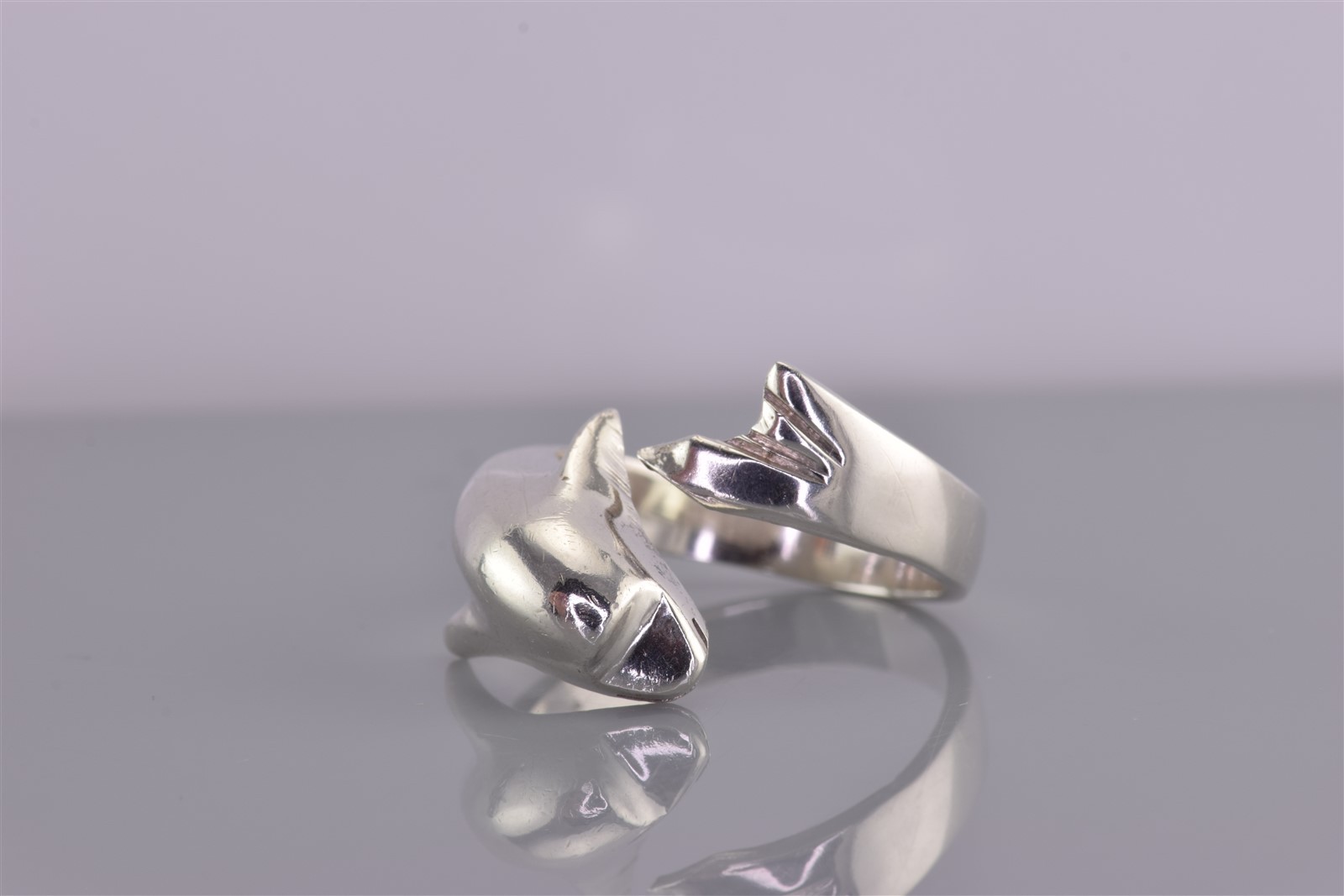 Sterling Silver Dimensional Dolphin Solid Wrap Ar… - image 6
