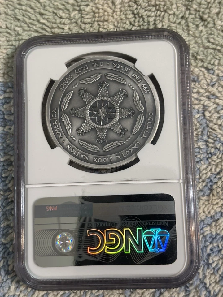 2025 DRAGONFLY SPIRIT 1OZ. SILVER NATIVE AMERICAN SIOUX NATION ANTIQUED MS70UHR - Image 2 of 4