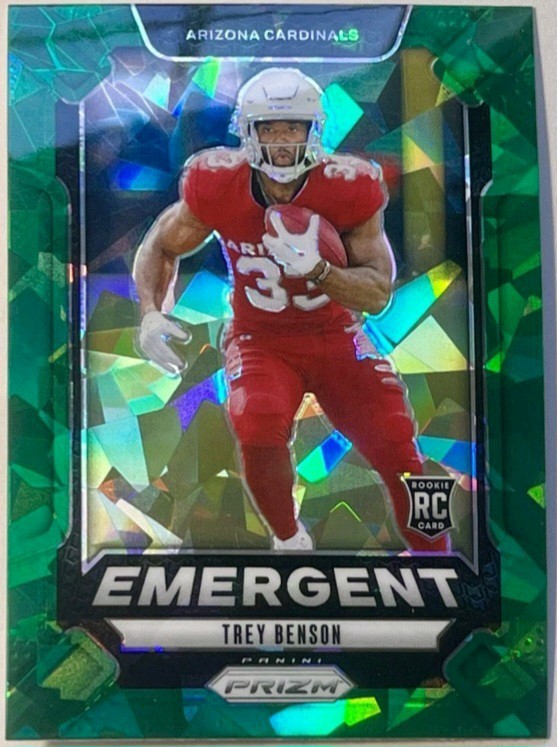 2024 Panini Prizm - Emergent Trey Benson #17 "Green Cracked Ice" Prizm (RC)
