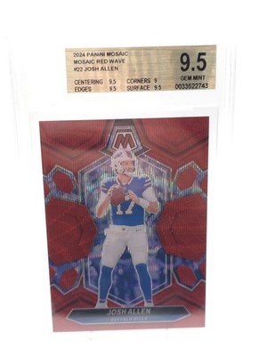 2024 Panini Mosaic Football Mosaic Red Wave  Josh Allen 9/9 BSG 9.5