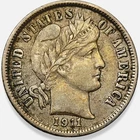1911-P Barber Dime 10c in Extra Fine EF XF+ * Original Toned Beauty! * 1911P