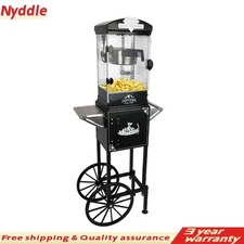 Vintage Style Popcorn Machine Maker Popper with Cart and 10-Ounce Kettle