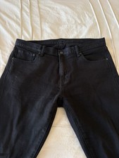 Uniqlo Slim Straight Selvedge Jeans Black Men...