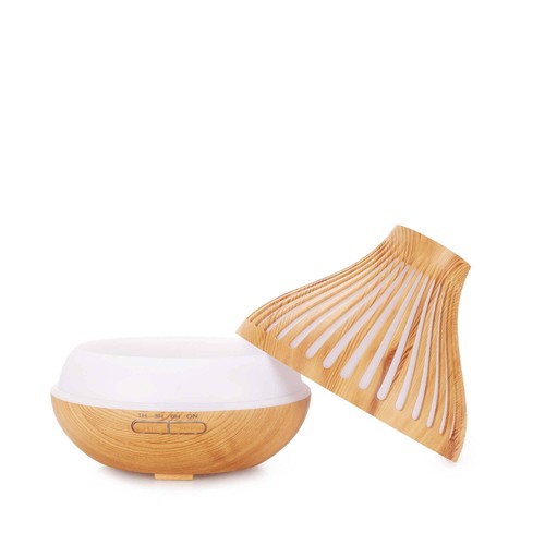 Essential Oil Aroma Diffuser and Remote - 500ml Flat Top Wood Mist Humidifier - Picture 2 of 11