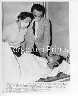 Chicago Our Lady of Angels School Fire 1958 Parents at Bedside of Burn