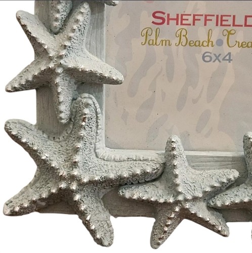 NEW! SHEFFIELD HOME Photo Frame Palm Beach Blue Starfish Vacation 8.5"Wx6.5"H - Picture 2 of 5