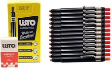 Listo 1620 and 162 Marking Pencils Kit -  12 Red Pencils and 72 Refill Leads