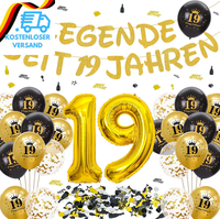 Deko 19 Geburtstag Junge MäDchen - 19. Geburtstagsdeko Girlande Schwarz Gold Luf