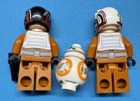 LEGO Star Wars Poe X-wing Pilot BB-8 Set Jumpsuit Mini Figure  75102 w/ Blaster