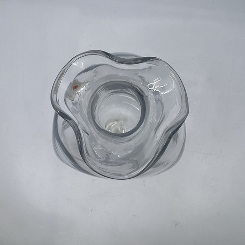 BLENKO #49 jarra de vidrio soplado transparente pellizcada + tapón | De colección, MCM - Imagen 4 de 11