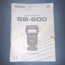 Nikon SB-600 Autofocus Speedlight Instruction Manual EN for Digital SLR MPN TT4G