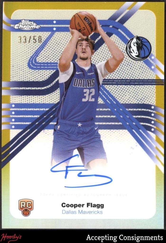 2025 Topps Chrome Next Stop Gold Refractor Cooper Flagg ROOKIE ON CARD AUTO /50