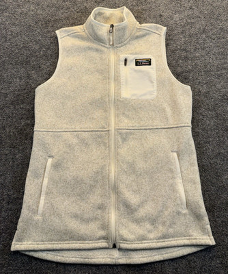 L.L.Bean Women s Size Small Gray Full Zip Sweater Fleece Vest Heathered