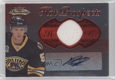 2013-14 Fleer Showcase Red Glow 12/27 Ryan Spooner #187 Auto 0w65