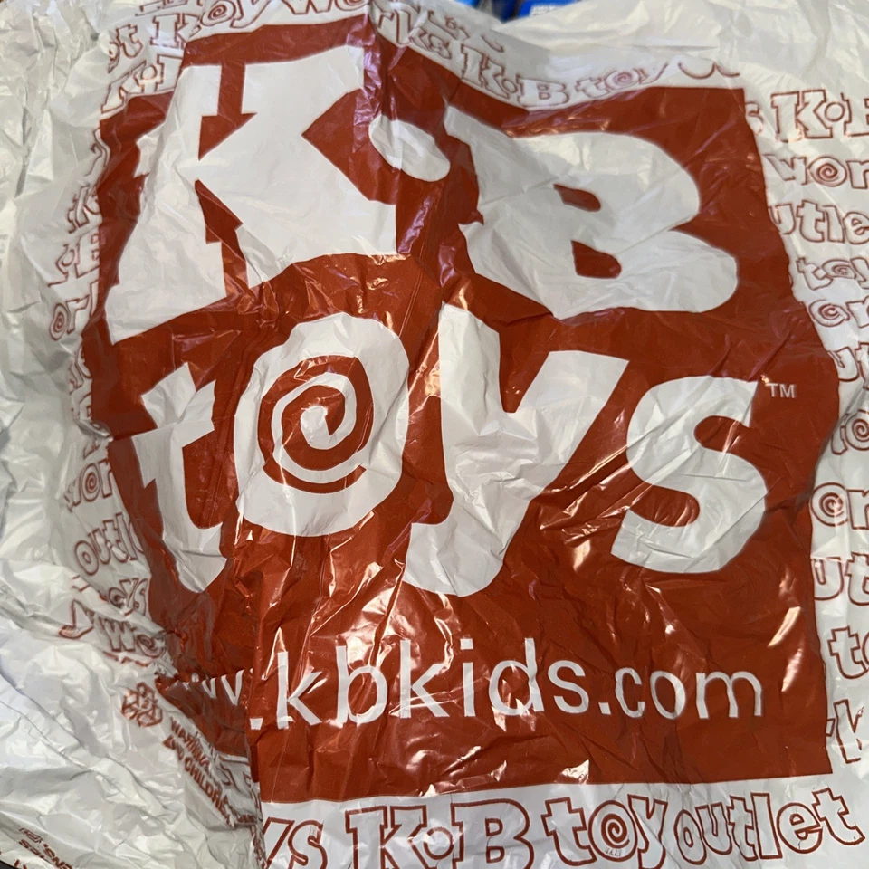 Juego de 2 bolsas de plástico gris grande vintage KB Toys tamaño grande y mediano Foto 3 de 4