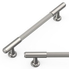 10 Pack Brushed Satin Nickel Modern Cabinet Pulls 5 Inch 128mm Hole Center D...