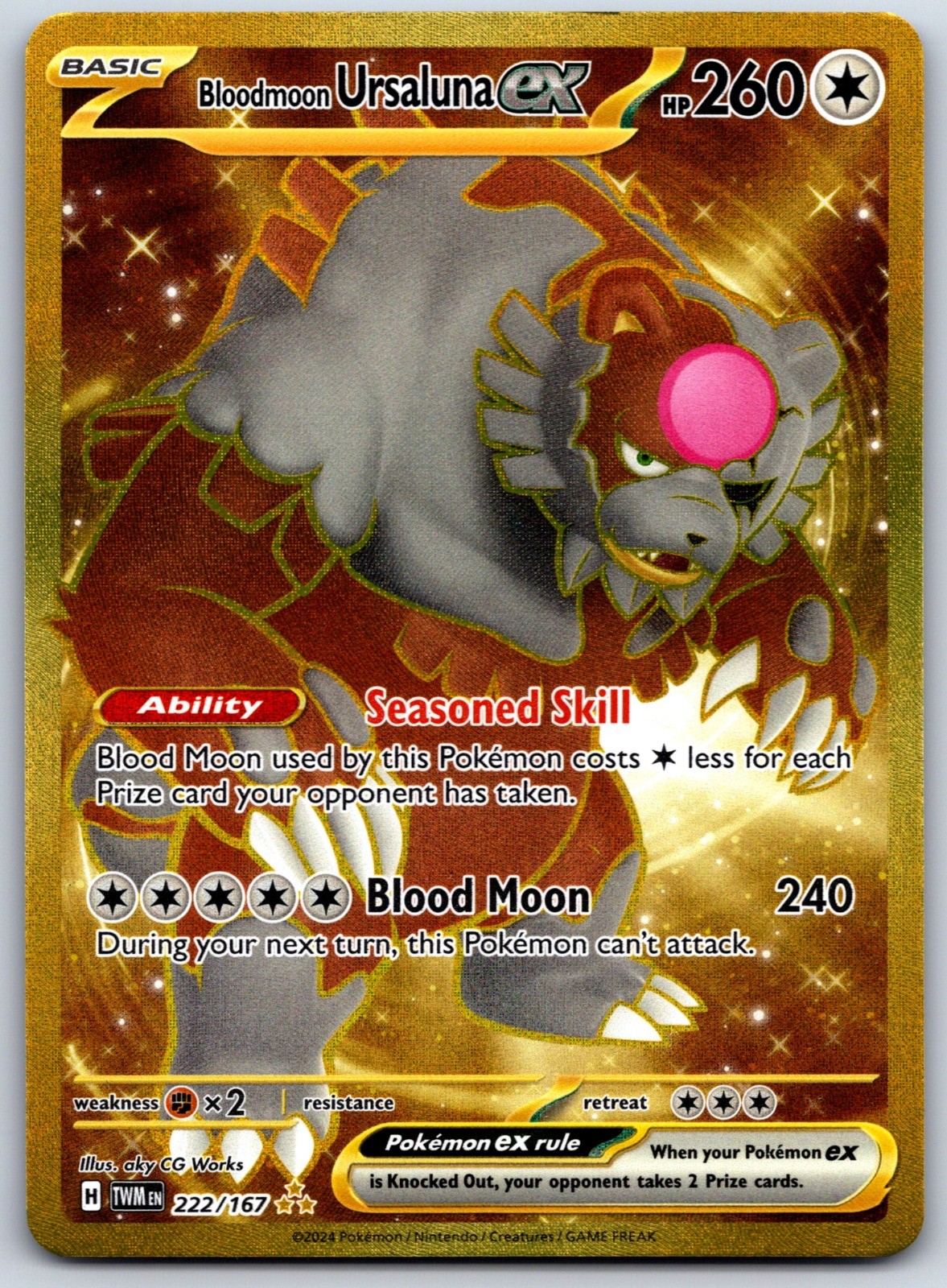 Bloodmoon Ursaluna ex Holo Hyper Rare SV06: Twilight Masquerade 222/167 NM