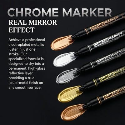 1/5 Stück Chrom Marker Stifte Spiegel Farbe Stift für Metall Glas Zum Selbermachen Kunst Kalligraphie