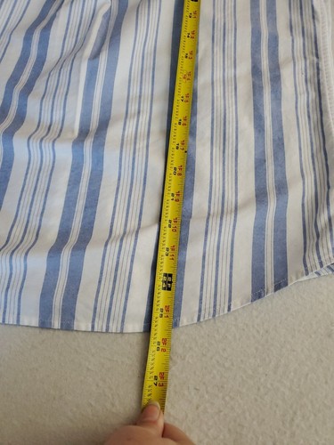 LL Bean Shirt Womens PS Blue Striped Button Up Long Sleeve Classic Coastal - Picture 14 of 15
