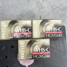 Maxell HGX-Gold VHS-C TC-30 Recordable Camcorder Tape 30 min 3-Pack