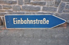 Altes Blechschild 50er Jahre,Einbahnstraße,Verkehrsschild,Straßenschild,Oldtimer