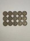 15 X 1 Mercury Dime 90% Silver Various Years Ranging From ( 1916-1945) Lot