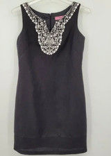 NEW! Eliza J Linen Blend Sleeveless Sheath Dress (Size 12P) Black