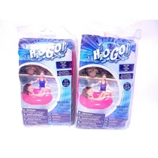 Lot of 2 H2O Go Swim Ring Inflatable Tube Raft for Swimming Pool BRAND NEW Pink!