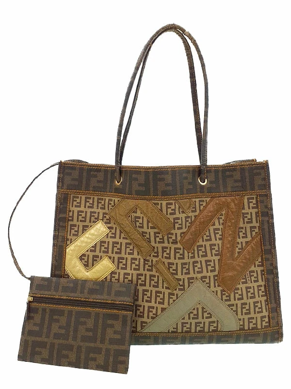 Fendi — Fendi Zucchetta Tote Bag 8BH183 Canvas Brown Women's #TB1347