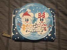 Cartera Globo de Nieve Loungefly DISNEY Muñeco de Nieve Mickey Minnie Mouse Vacaciones de Navidad