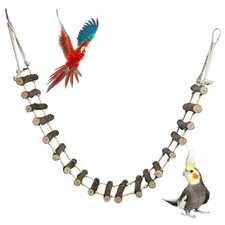 Wooden Bird Ladders Parrot Bridge Rope Ladder Bird Toy Pet Climbing Ladder Pa...