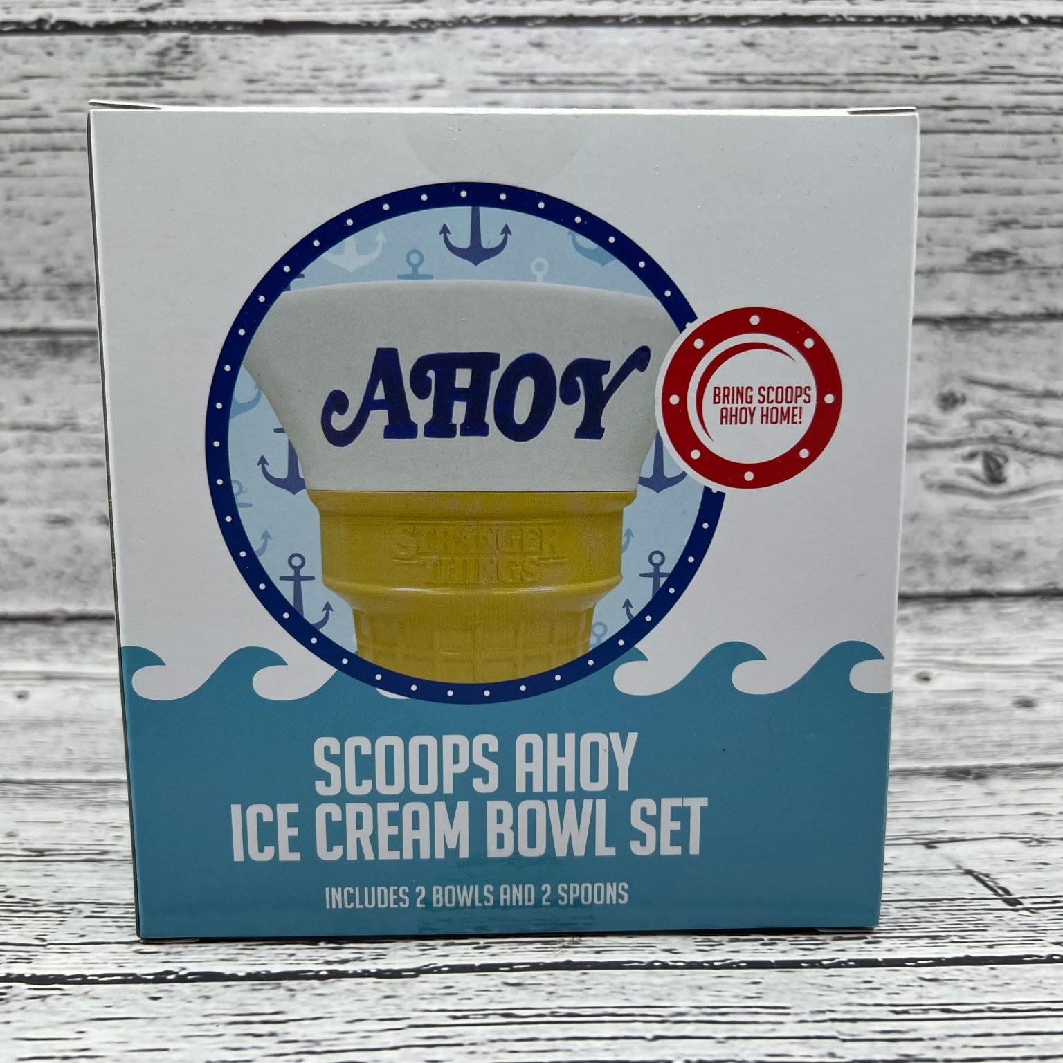 Stranger Things Scoops Ahoy Ice Cream Bowl Set 2 Bowls 2 Spoons