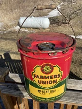 Vintage CO-OP Farmers Union Central Exchange- 5 Gallon Oil Can Empty Not Perfect