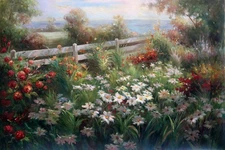 Seaside Wildflower Landscape Art Oil painting Hand painted On Canvas Wall Art 36